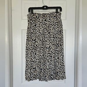 J. Crew Midi Pleated Leopaed Skirt